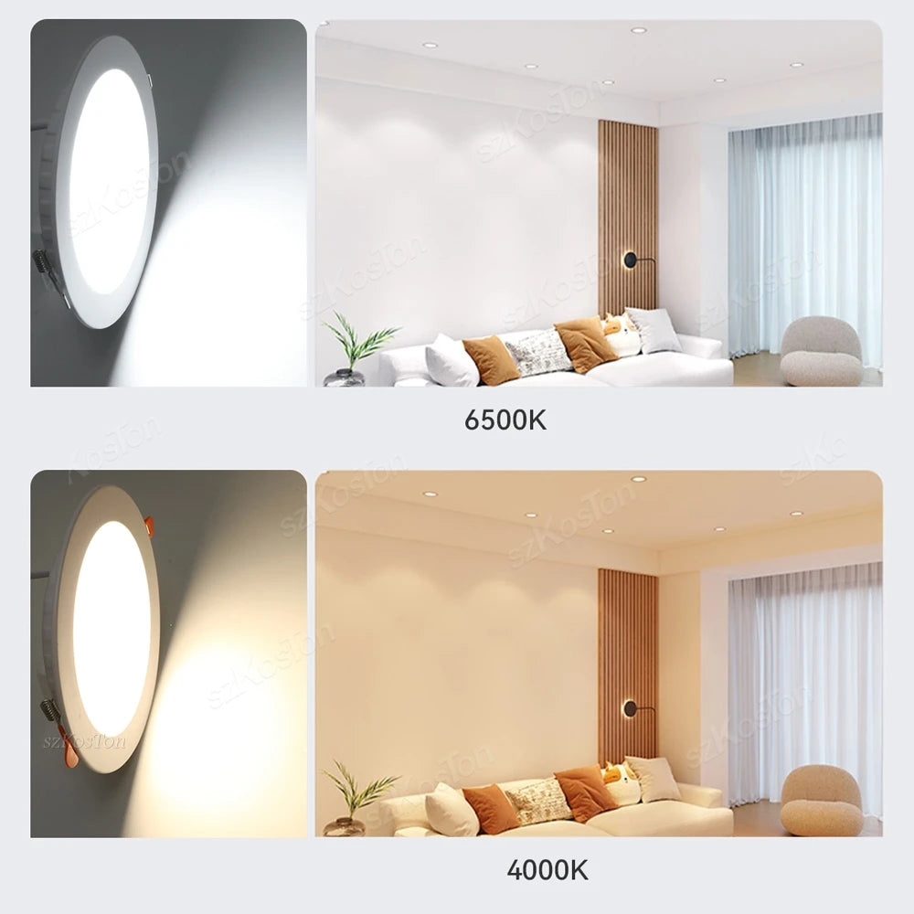 éclairage led downlight spot 12w 20w blanc moderne clips opaques 95mm 185mm
