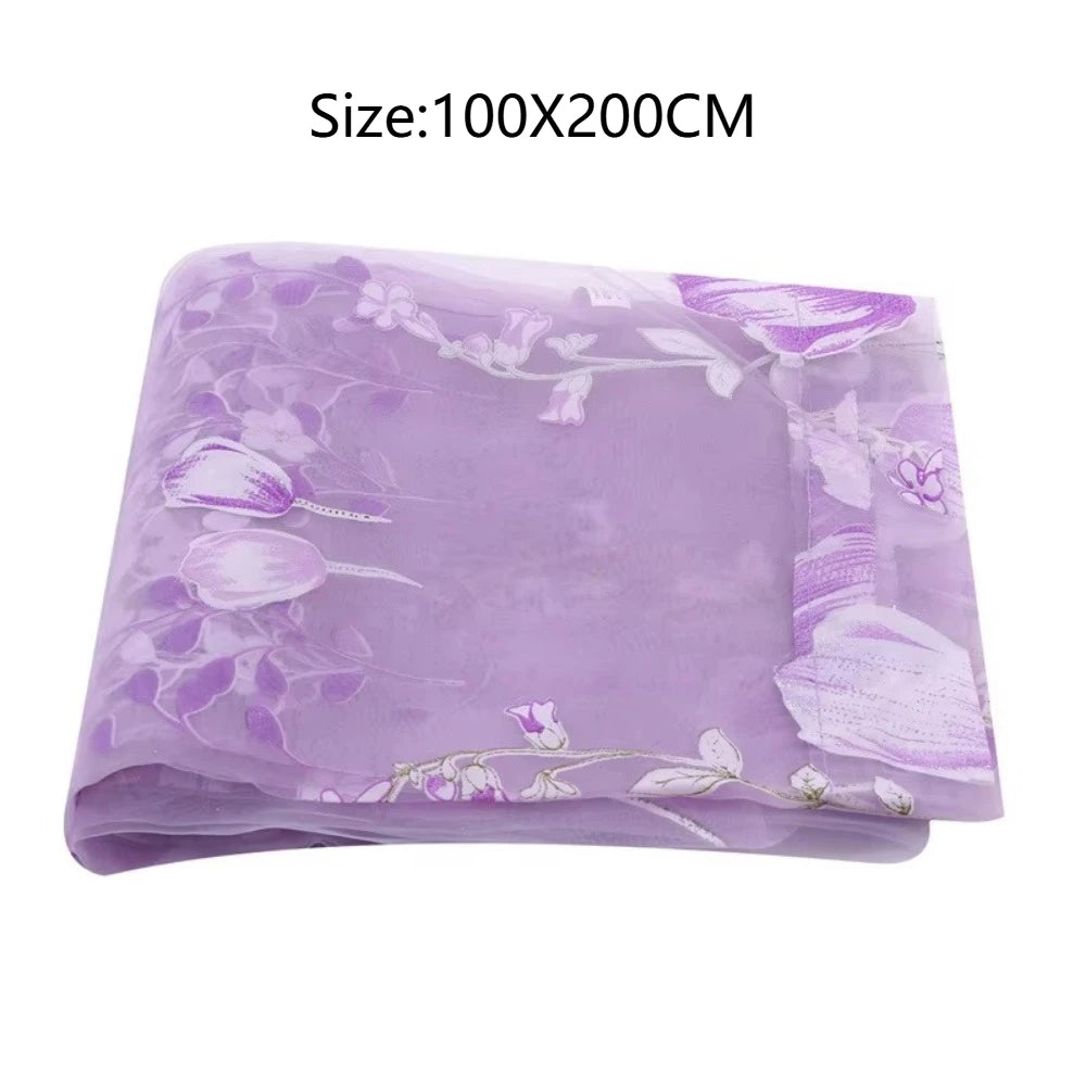 rideaux voilage floral violet rose bleu vert orange décoratif moderne polyester transparent chambre salonhôtel