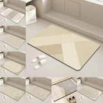 tapis sol salle bain diatomée beige absorbant moderne antidérapant séchage rapide intérieur