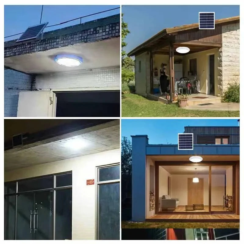 lampe solaire plafonnier moderne blanc grille ip67 100w 200w 300w 400w 500w 60w