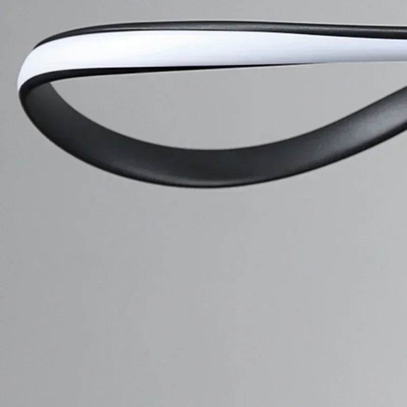 lustre moderne suspension minimaliste spirale abstraite noir blanc chambre salon