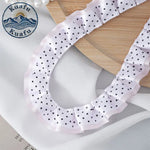 ruban plissé dentelle polyester largeur 2.5cm mariage noir blanc rose bleu violet points noirs