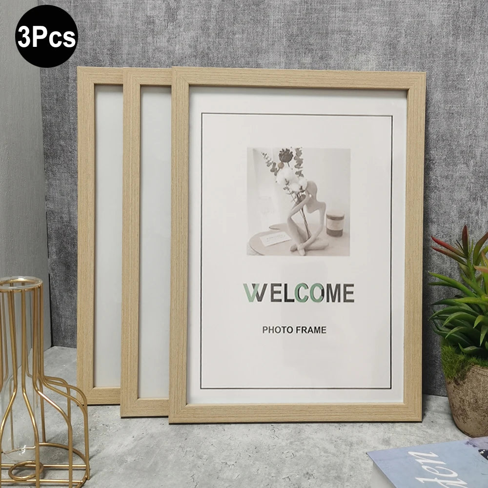 cadre photo bois rectangulaire contemporain mur table motifs floraux abstraits