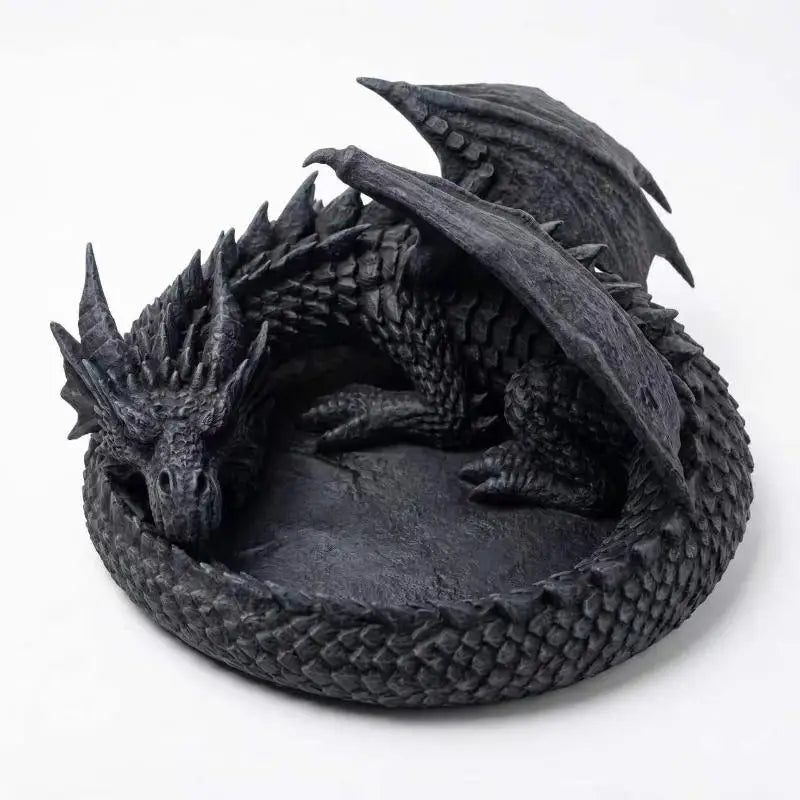 organisateur dragon blanc noir éclatées détails sculptés rangement bijoux fantaisie médiéval
