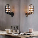 lampe murale industrielle vintage verre transparent noir bronze métal rustique E27