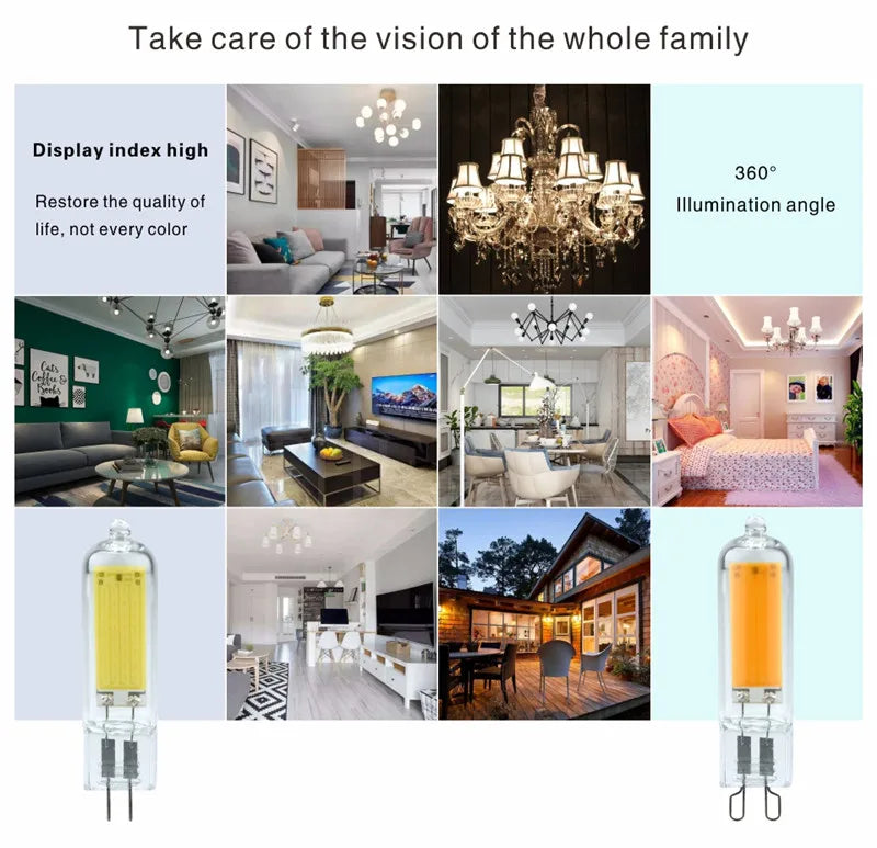 ampoule led g9 g4 blanc chaud lustre suspension luminaire intérieur moderne transparente 12w