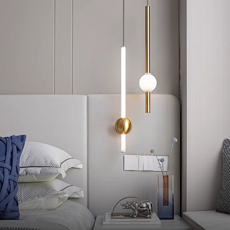 suspension lumineuse moderne blanc doré noir sphères tubes minimaliste chambre salon étude