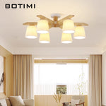 plafonnier led bois abat jour plissé moderne minimaliste chambre salon sourceMapping: