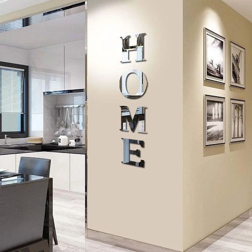 autocollant mural lettres miroir acrylique effet brillant papillon décoration maison moderne adhésif mural décoratif