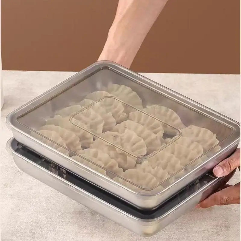 plat gâteau moderne argenté couvercle transparent contemporain plateau réfrigérateur utilitaire cuisine organisation alimentos almacenamiento