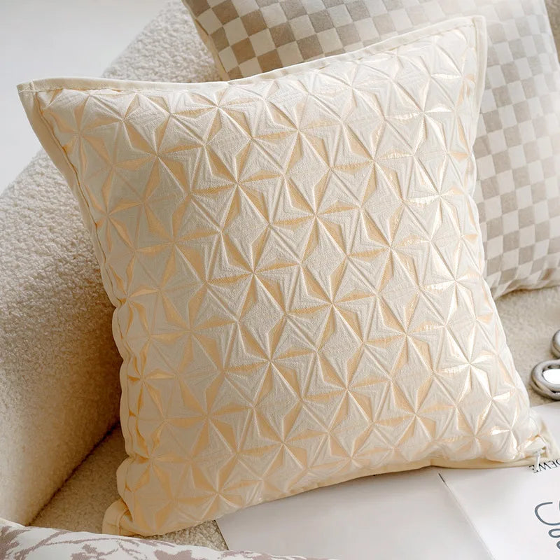 coussins décoratifs moderne fleur motif floral minimaliste polyester non toxique respectueux environnement beigeclair