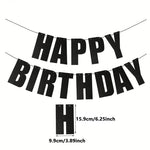 guirlande lettres or noir brillantes classique moderne anniversaire décoration fête happy birthday
