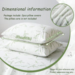 protège oreiller bambou blanc bleu jacquard moderne confortable zip machine maison deux pièces