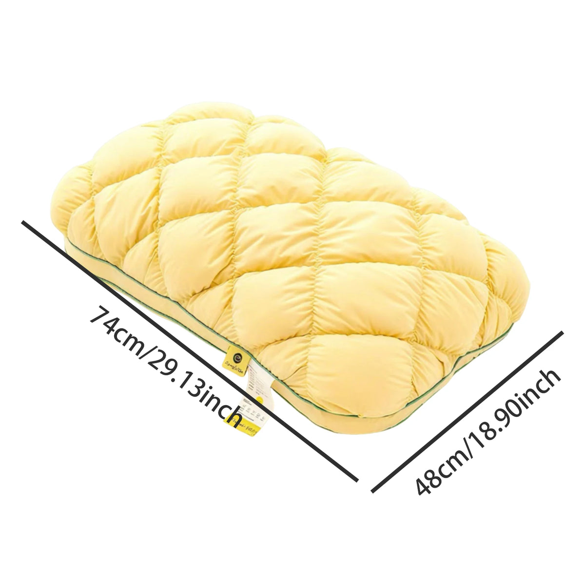 coussins jaune gris blanc coton quadrillé support cervical confortable moderne 48x74cmwashablefluffy
