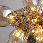 Suspension lumineuse moderne dorée transparente nid d'abeille 90 260V 2000 82000 lumens