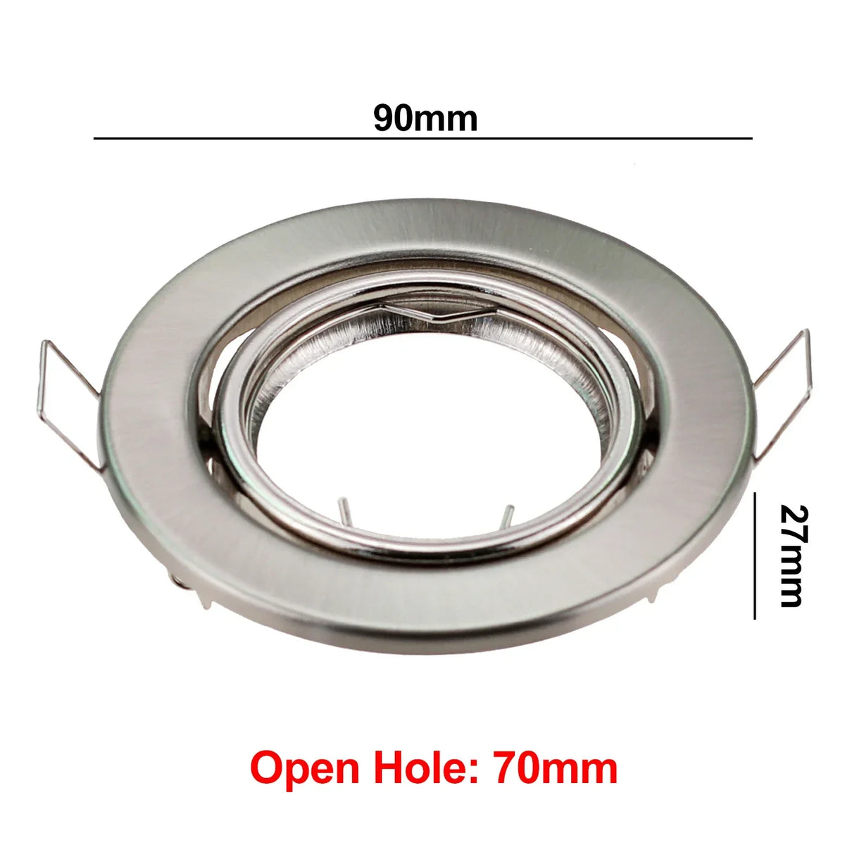 anneau fixation led noir nickel moderne spot luminaire entrée projecteur 90mm dia lisse