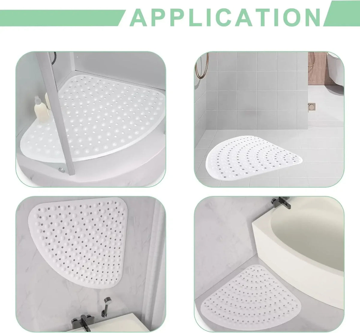 tapis bain massant antidérapant texture bosses gris moderne salle bain suction cup pvc respectueux