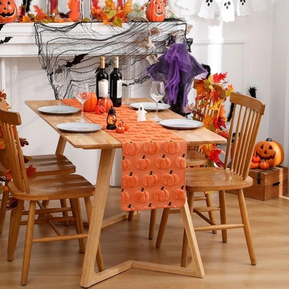 tableau halloween citrouille 3d orange décoration automnale maison festive polyester coton