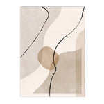 tableau abstrait beige contemporain sans cadre lignes noires salon horizontal unique huile toile