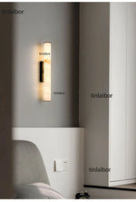lampe murale moderne marbre artificiel beige noir fixée mur flux lumineux led 249 2000