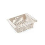 paniers rangement réfrigérateur extensibles blanc rose bleu clips grille perforation moderne pratique