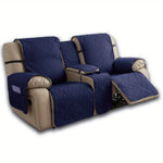 couvre siège fauteuil inclinable gris beige texture géométrique moderne bandes ajustables poche pratique