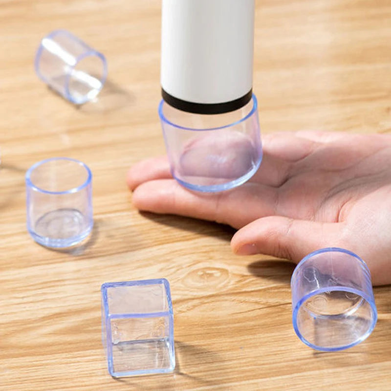 protège pieds chaise adhésifs transparents bleu clair moderne 16 pièces rond carré
