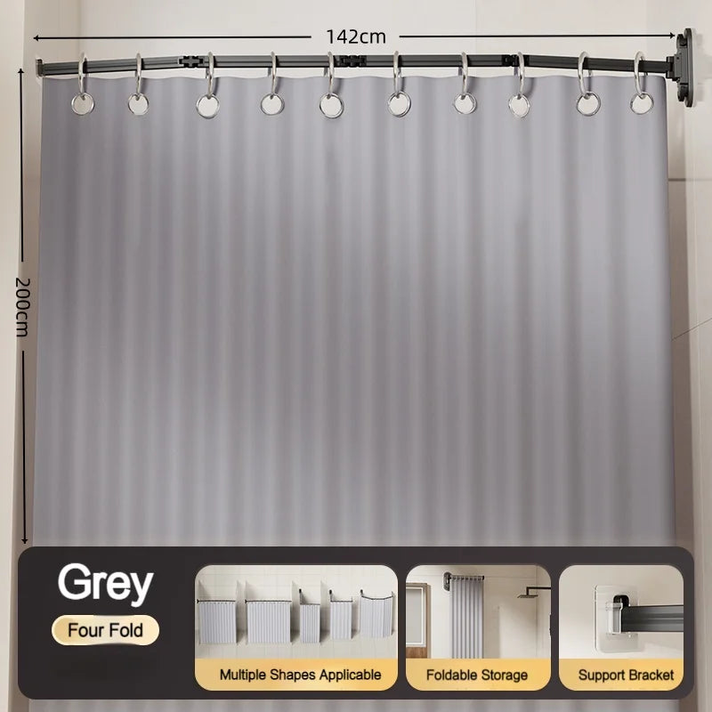 rideau douche pliable sans cadre polyester pliante opaque moderne gris beige