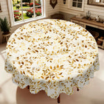 nappe rectangulaire feuilles dorées classique printemps table manger imperméable polyesterextérieurhôtelmarriagebanquet