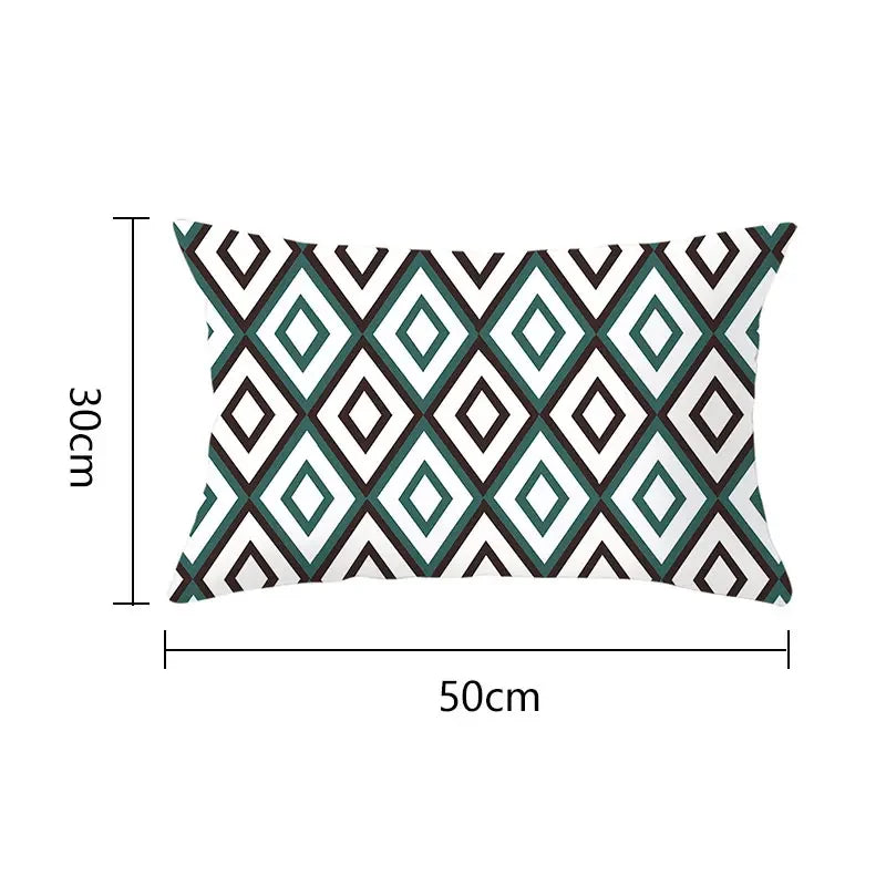 coussins géométriques motifs mandalas modernes polyester noir blanc minimaliste 30x50cm