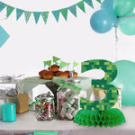 numéros table vert pixelisé moderne fête anniversaire enfant baptême événement révélation sexe retour école