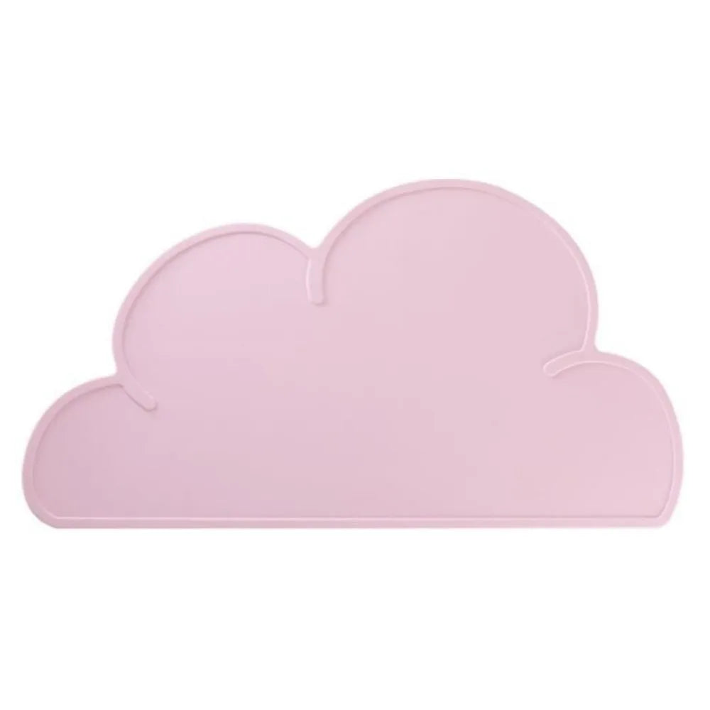tapis silicone nuage moderne antidérapant rose bleu gris assiette cuillère bol adhésif table enfants