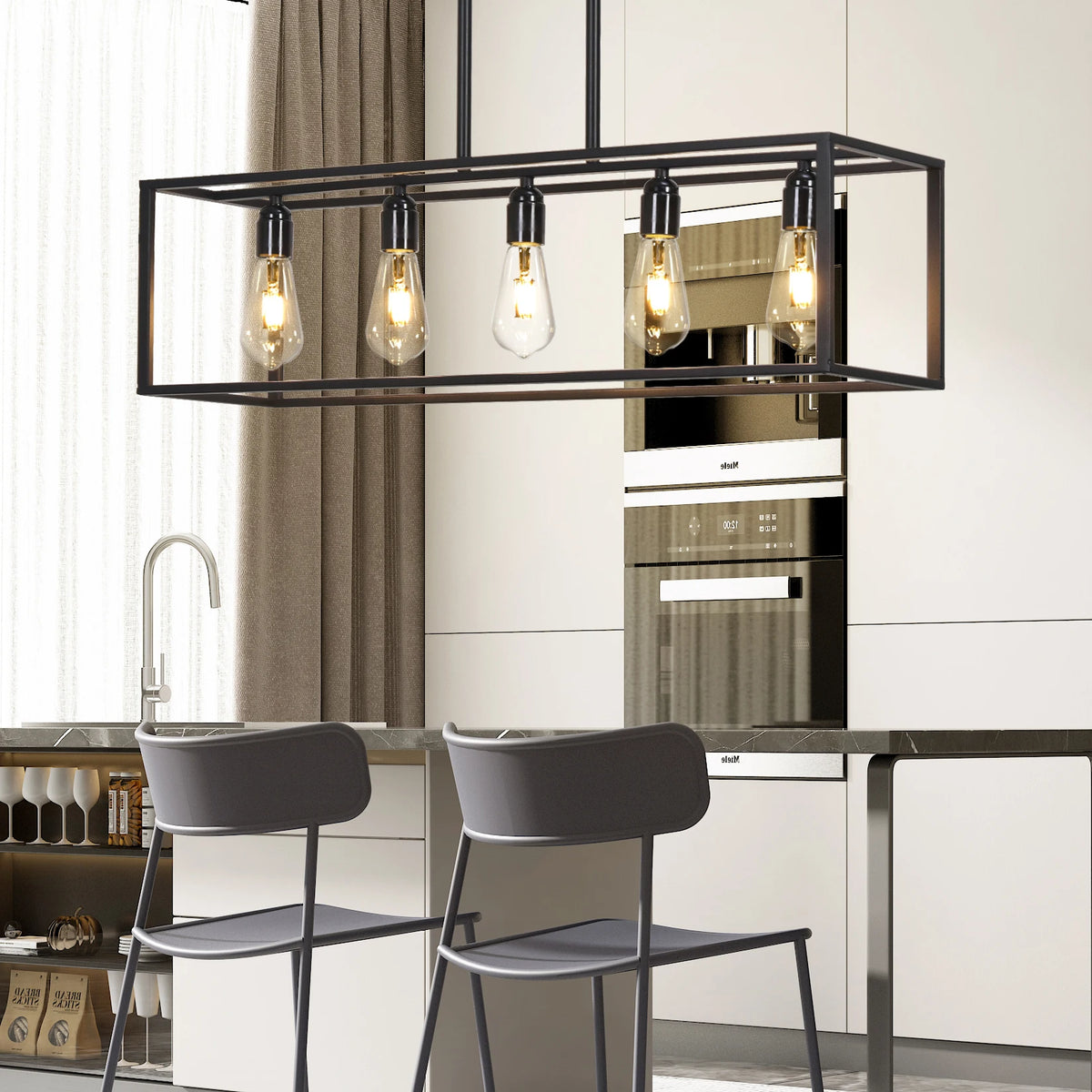 suspension industrielle moderne ampoules noir ampoules vintage métal bois texturé