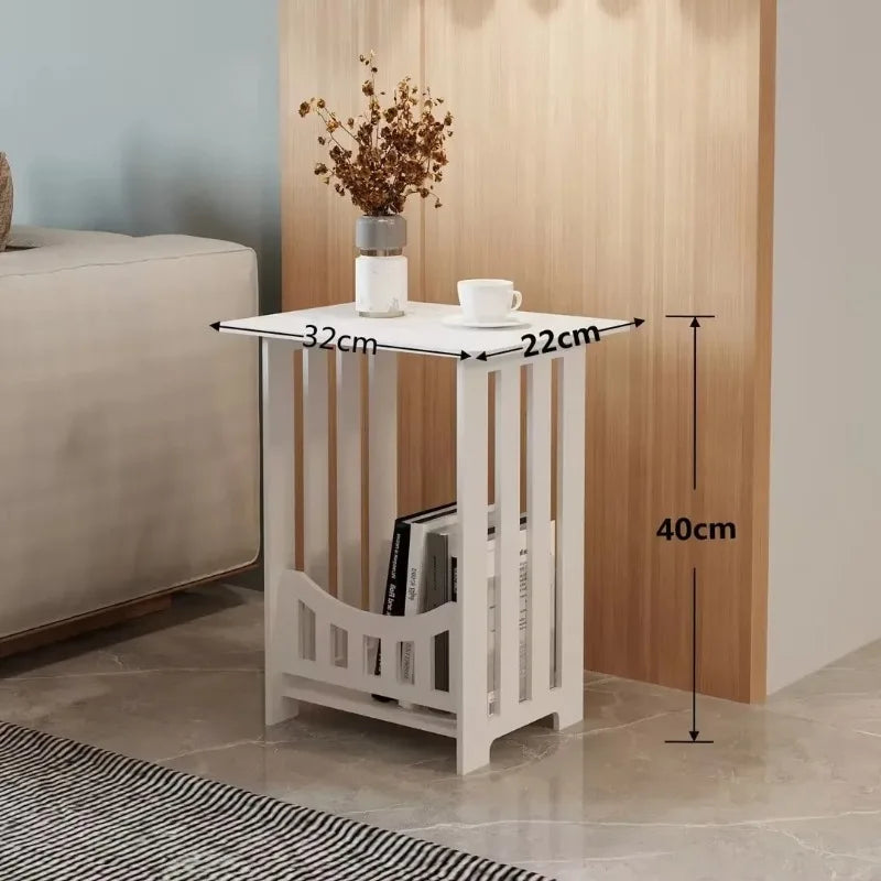 table d'appoint moderne table nuit blanc grille verticale opaquedu 32cm
