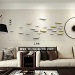 décoration murale poissons argent bleu or rétro moderne adhésif salle vintage brillant chambre