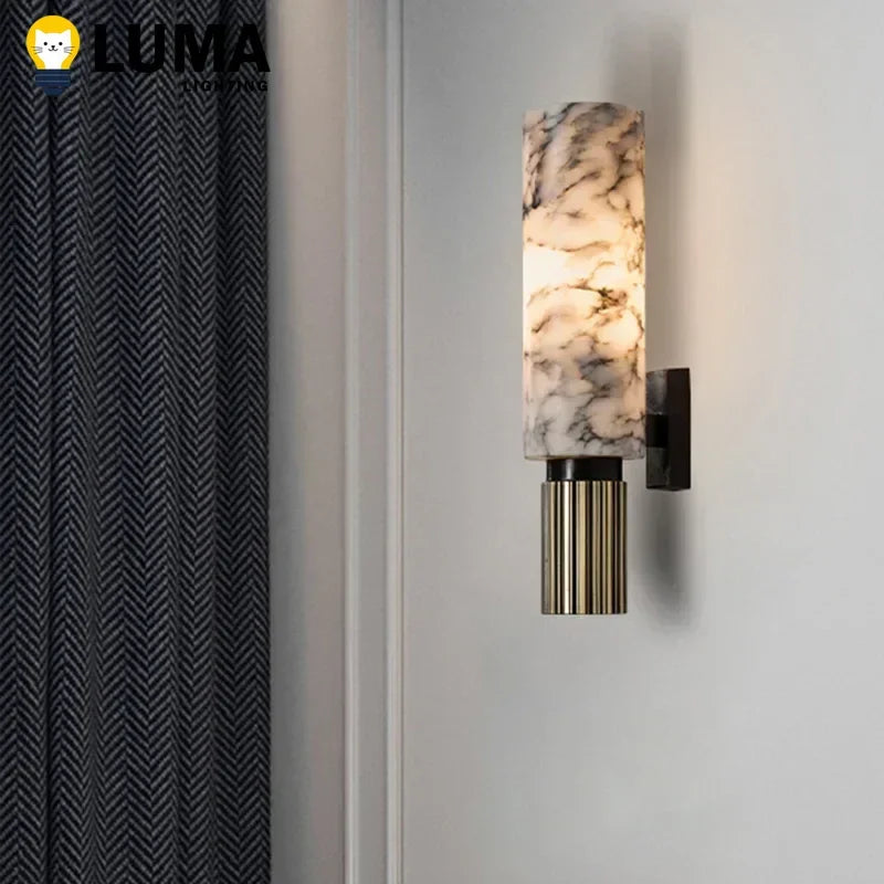 lampe murale moderne led marbre cuivre blanc gris noir clips