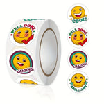 sticker autocollant smiley expression positive très bien travail bien fait amusant bricolage decoration rouleau