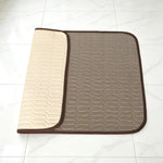 tapis refroidissement animal bleu clair texture geometrique moderne anti urine lavable machine
