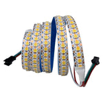 ruban led 5m 144 leds blanc blanc chaud ambre ip65 waterproof moderne
