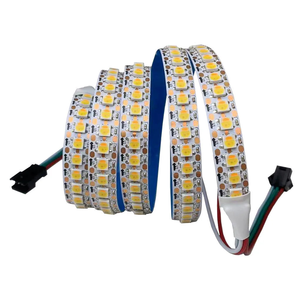 ruban led 5m 144 leds blanc blanc chaud ambre ip65 waterproof moderne