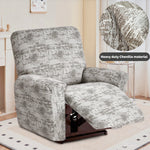 housse fauteuil inclinable beige clair tissu petits points noirs protection siège salon moderne extensible