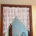 rideau blanc broderie florale transparent romantique pendantes maison