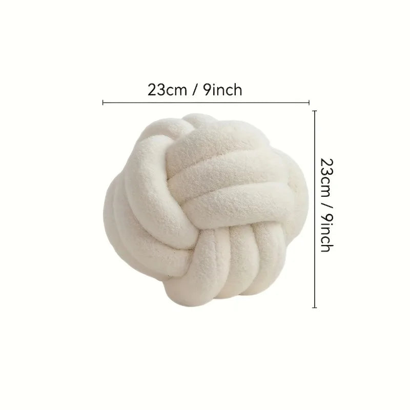 coussin décoratif blanc marron jaune tissu épais doux moderne 23cm