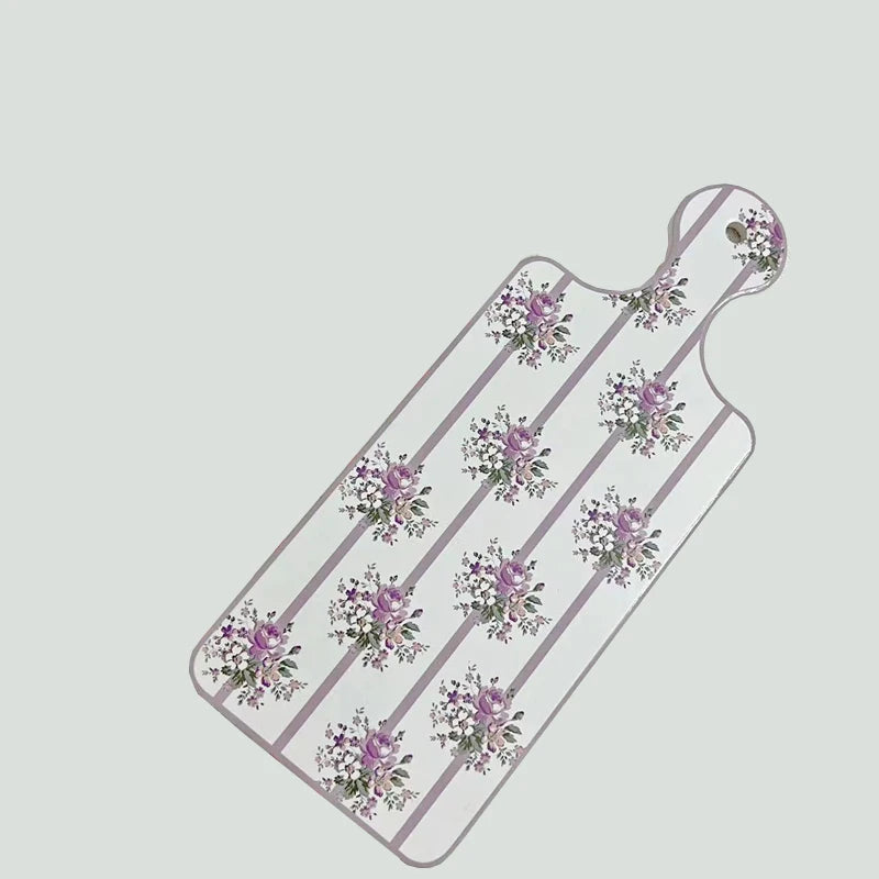 planche découper céramique vintage fleurs roses motifs géométriques blanc roseclair