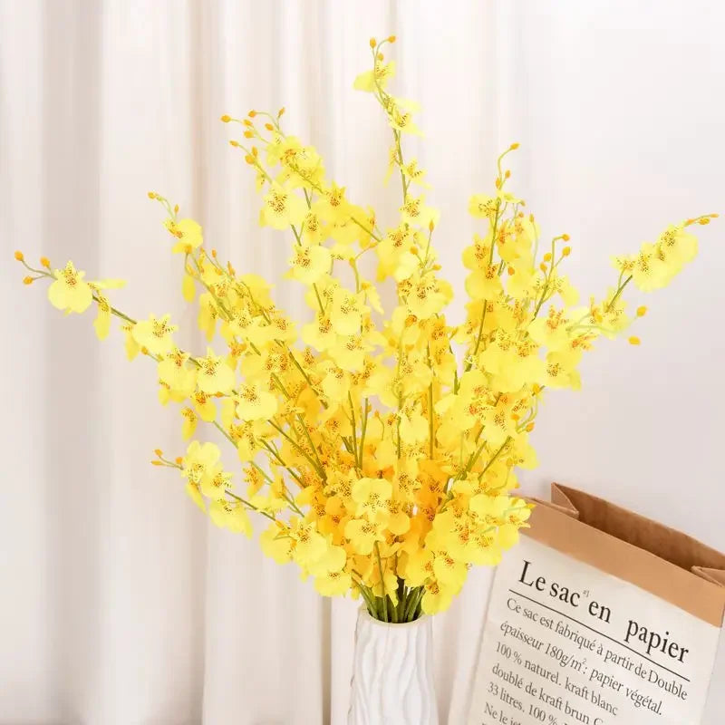bouquet artificiel fleurs jaune rose rouge décoration intérieure moderne minimaliste maison festive