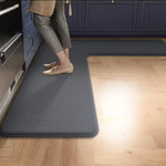 tapis sol antidérapant gris foncé moderne uni doux cuisine salle bain porte chambreintérieur