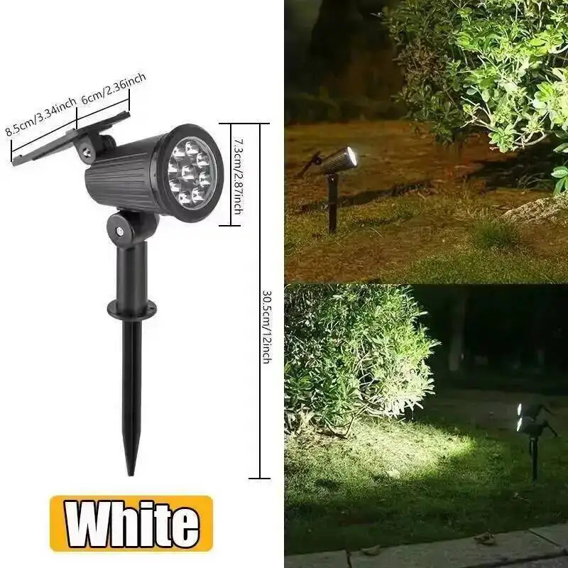 projecteur solaire led noir pied métal extérieur réglable lumière moderne jardin