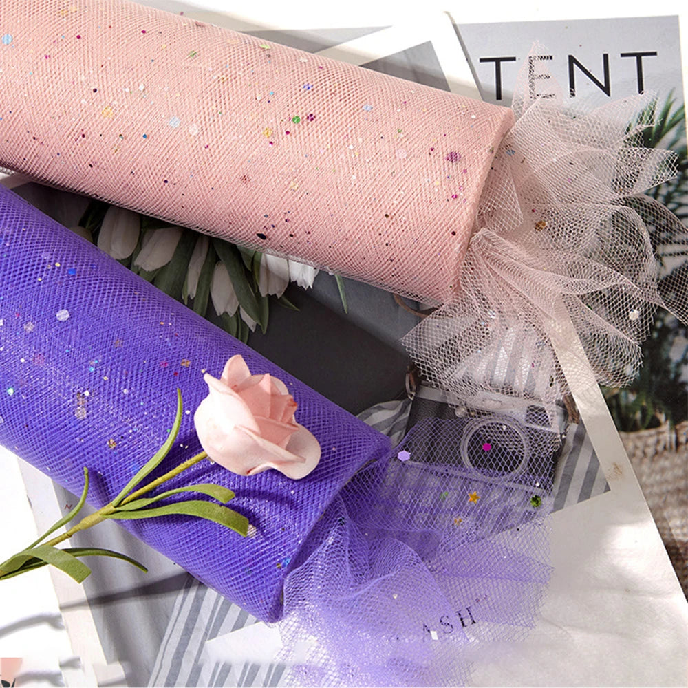 rubans tulle pailletés multicolores rose rouge vert bleu violet noir opaques festifs