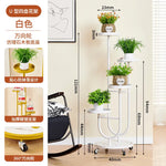 étagère plantes moderne métal noir jaune roulettes intérieur extérieur décoration jardin mid century