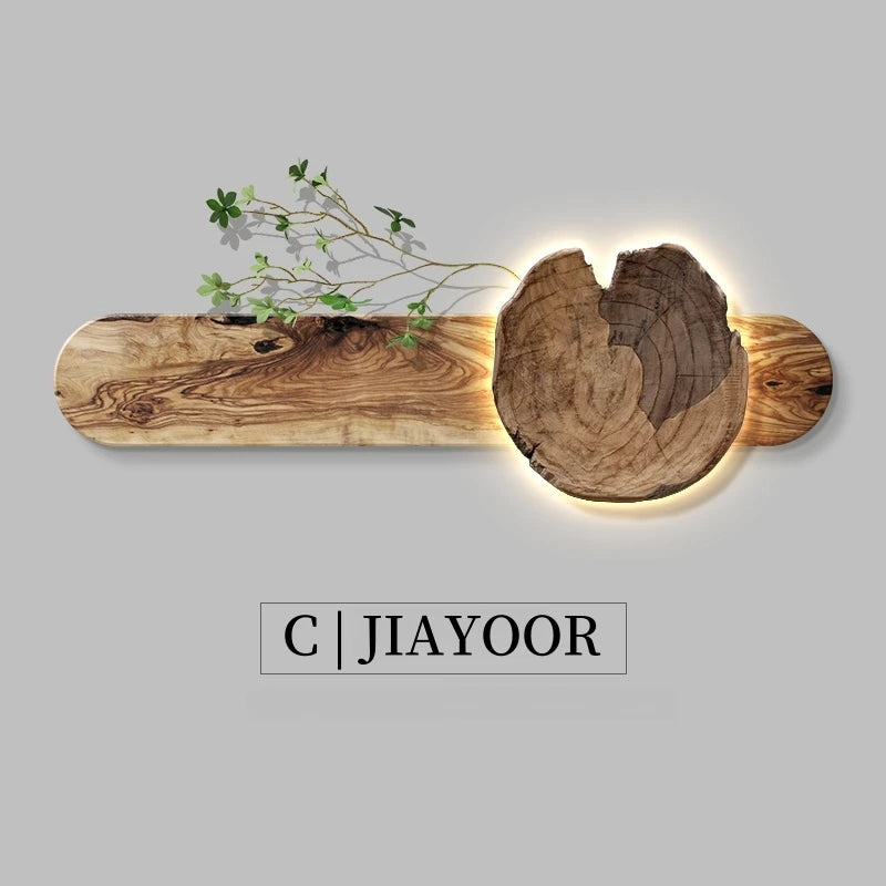 tableau mural moderne bois marron clair éclairage led cuisine salle manger fixé mur œilletsbranches